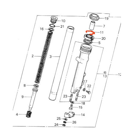 Service Moto Pieces|Fourche - Circlips de joint Spy (x1) - Fourche ø 35mm - 51447-KL4-951|Fourreaux + kit + joint|3,90 €