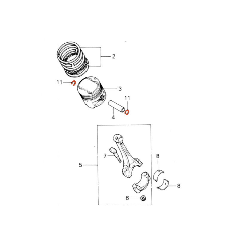 Service Moto Pieces|Moteur - Circlips - Axe de Piston - ø 15mm - (x1)|Moteur|1,25 €