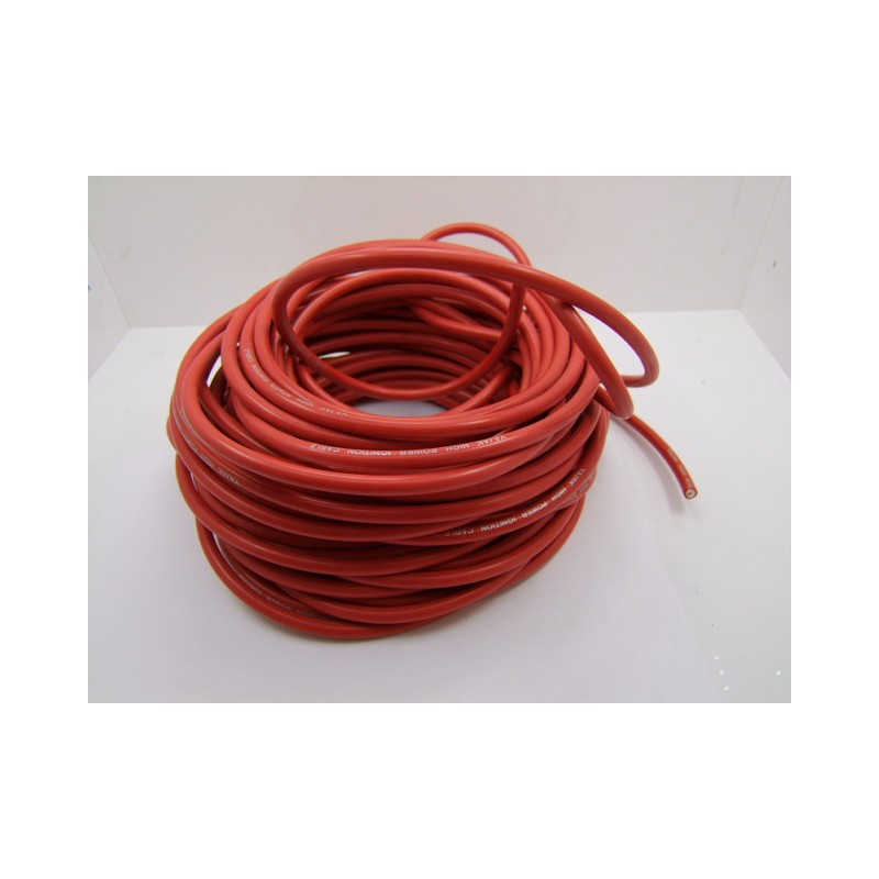 Bougie - cable PVC ø 7mm - Rouge - 1metre - fil de bougie
