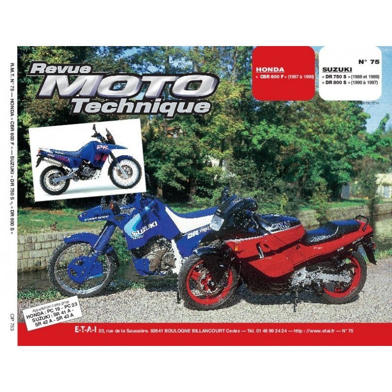 Service Moto Pieces|RTM - N° 75 - CBR600F - DR750-DR800 - Revue Technique moto - Version PAPIER|Honda|39,00 €