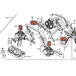 Service Moto Pieces|Filtre a air - Ensemble de Manchon de boite - (x4) - KZ400 - KZ550 - KZ650 - 11015-057 / 11015-063|Manchon de filtre a air|45,63 €