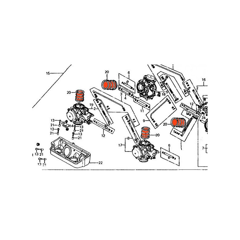 Service Moto Pieces|Carburateur - manchon - Pipe entrée d'air - (X1) - VF750C/S/F|Manchon de filtre a air|18,00 €