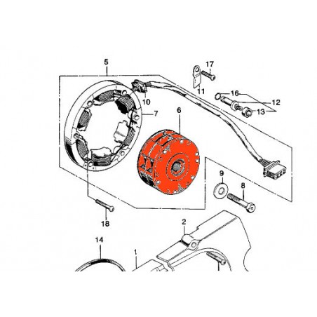 Service Moto Pieces|Alternateur - Rotor - CB125s, SL125|Alternateur|291,00 €