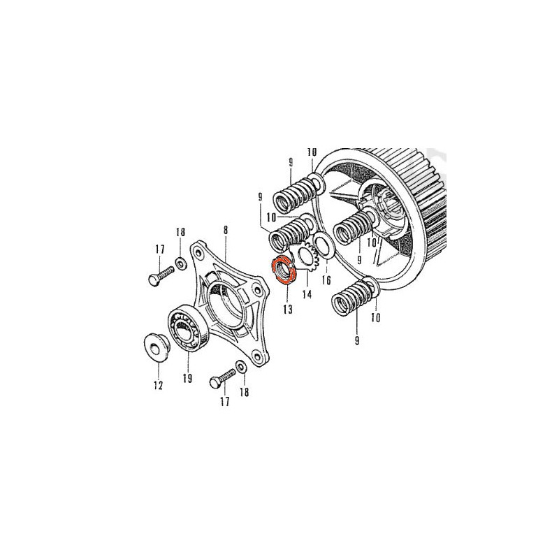 Service Moto Pieces|Embrayage - Ecrou a creneau - Cranté - M16 x1.00|Mecanisne - ressort - roulement|6,10 €