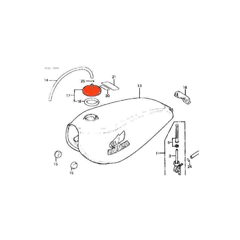 Service Moto Pieces|Reservoir - Bouchon ø 38.00mm - CY50, MR175, XL125, |Reservoir - robinet|40,00 €