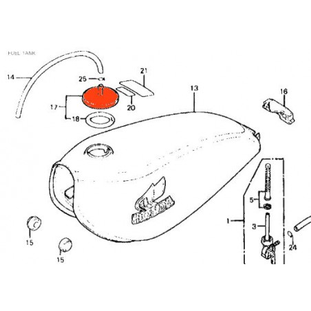 Service Moto Pieces|Reservoir - Bouchon ø 38.00mm - CY50, MR175, XL125, |Reservoir - robinet|40,00 €