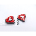 Cache Lateral - Embleme - Logo - Triangle/Diamant Rouge+Gauche - Honda CB Four / adaptable