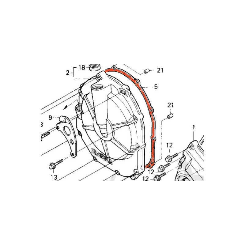 Service Moto Pieces|Embrayage - Joint de carter - 11393-MV9-000 - CB600, CB900, CBR600, CBR900|joint carter|5,50 €