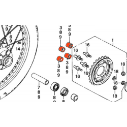 Service Moto Pieces|Transmission - Silent Bloc de couronne - (x1) - CM125C - NS125|Roue - Arriere|11,40 €