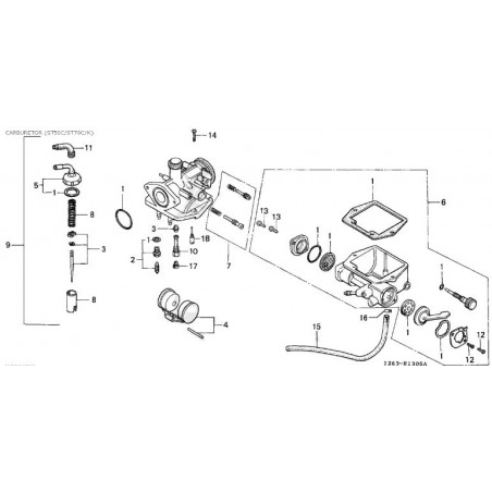 Service Moto Pieces|Carburateur - Eclaté - Liste de piece -ST70 DAX - 1982-1989|Documentation|0,00 €