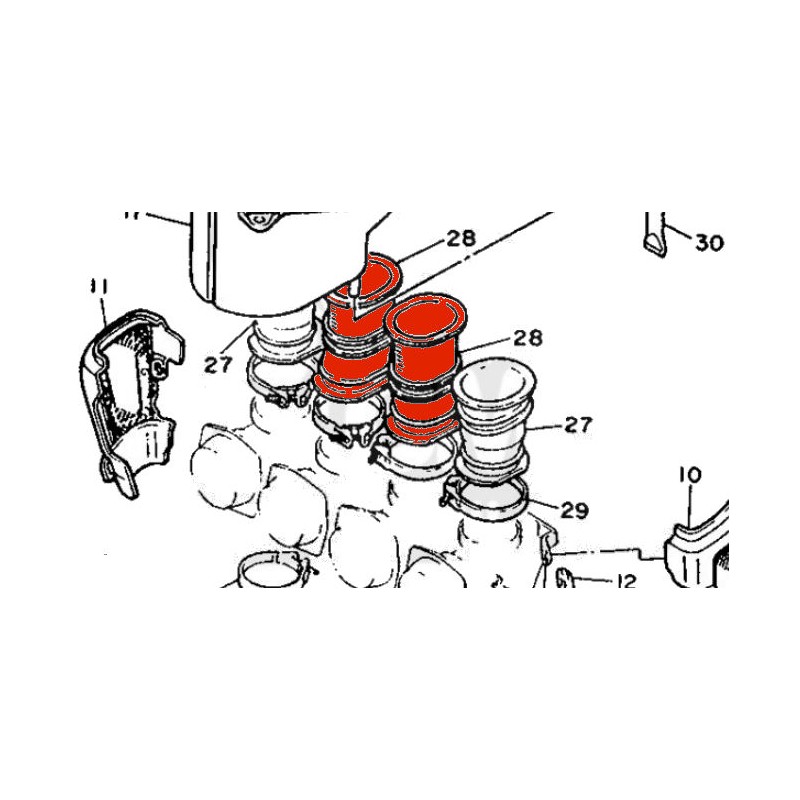 Service Moto Pieces|Filtre a air - manchon de raccordement au carburateur - 2AK14-454-00 |Filtre a Air|45,90 €