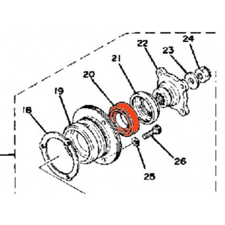 Service Moto Pieces|Transmission - centrale - Roulement - N°20|1980 - XS1100|110,40 €