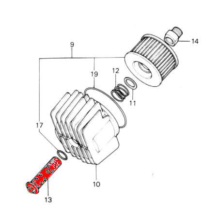 Service Moto Pieces|Filtre a huile - Vis - CB 400, ..., 1100 - KZ 400, ..., 750, ....|Moteur|18,90 €