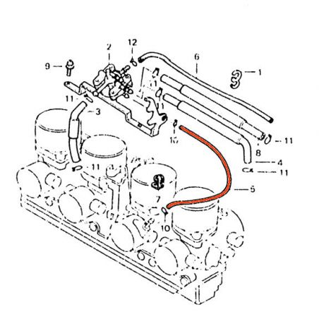 Service Moto Pieces|Robinet a depression - tuyau de vide - ø3.5x300|1983 - CB1100 Fd|14,40 €