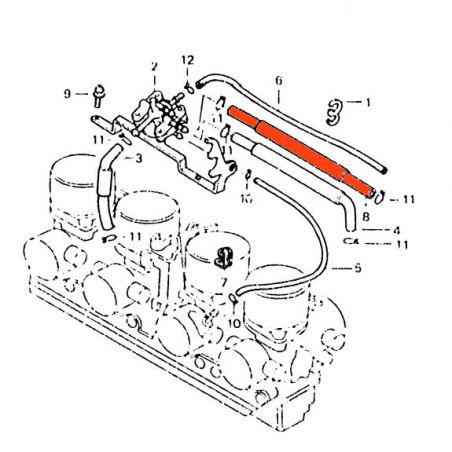 Service Moto Pieces|Robinet a depression - Tuyau comp. d'essence - ø7.3 x225|Robinet|9,90 €