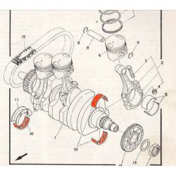 Moteur - Vilebrequin - 1/2 Coussinet - (x1) - Jaune