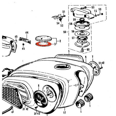 Service Moto Pieces|Reservoir - Joint de Bouchon - CB125, 185, 200. .450 .... / CX500 - 17631-329-013|Reservoir - robinet|3,39 €