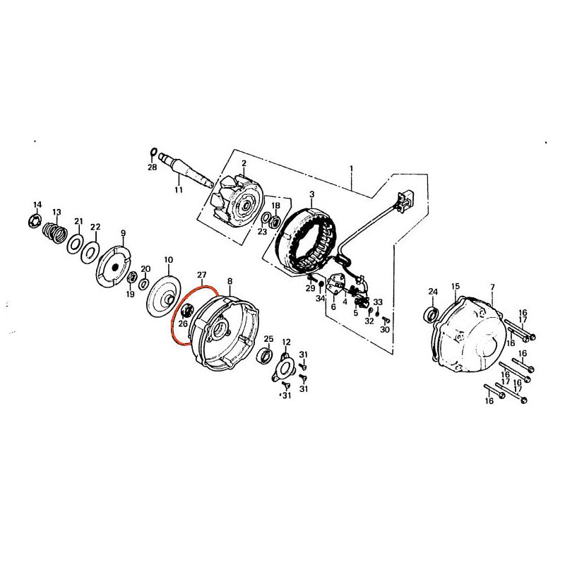 Service Moto Pieces|Alternateur - Joint de Carter - CBX1000|Moteur|7,99 €