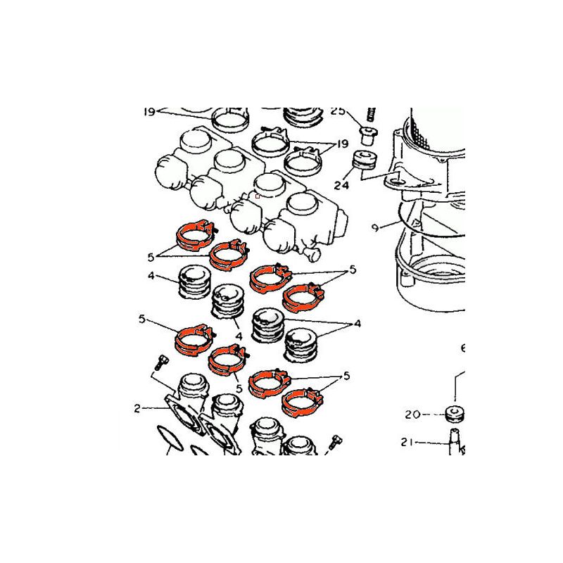 Service Moto Pieces|Filtre a air / Pipe admission - Collier - (x1) - 4BR13-575-00|Pipe admission|4,90 €