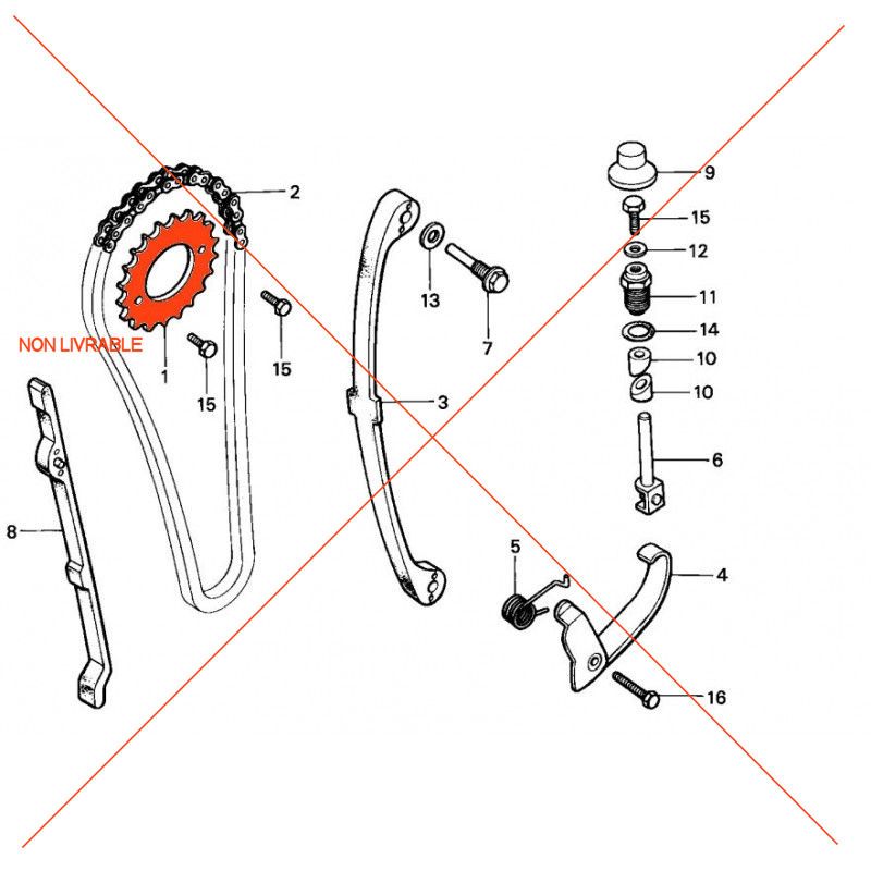 Service Moto Pieces|Distribution - pignon - Arbre a came - XL125 S/R |Distribution|37,20 €