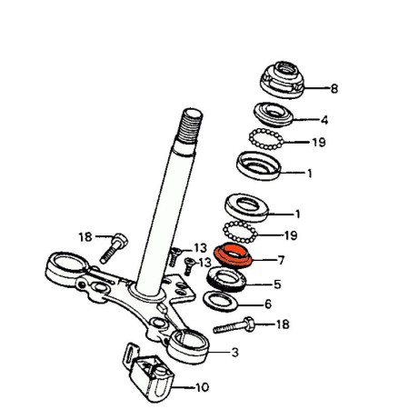 Direction - Bague conique inferieure de roulement - 