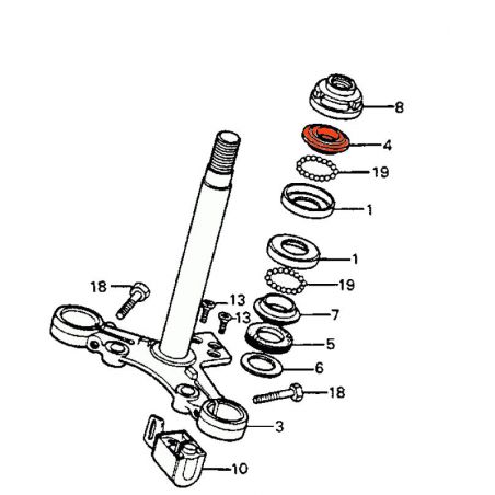 Service Moto Pieces|Direction - Bague conique superieure de roulement - CB, XL, CM, 125|Direction - Roulement|9,90 €