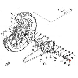 Roue Arriere - Ecrou pour Axe de roue - 214-25182-01