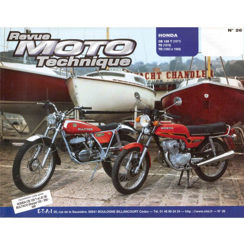 Service Moto Pieces|RTM - N° 26 - CB125T/TII - Revue Technique Moto|Version Papier|39,00 €