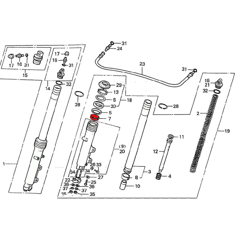 Service Moto Pieces|Fourche - Bague superieur de glissement  (x1)|Fourreaux + kit + joint|14,10 €