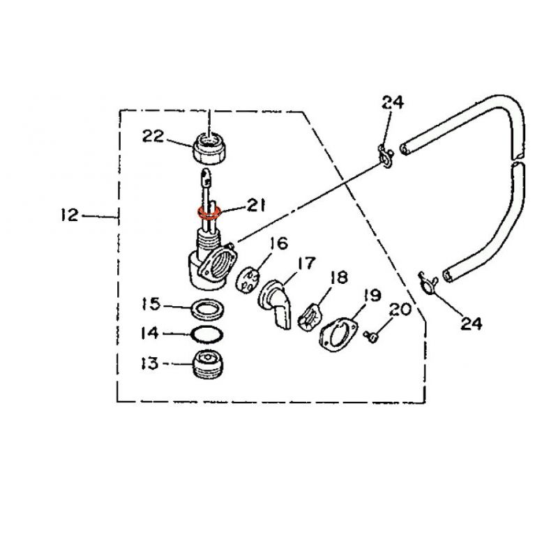 Service Moto Pieces|Reservoir - Robinet - Joint plat - 434-24532-00 - DT, TY, 125, 175|Reservoir - robinet|4,50 €