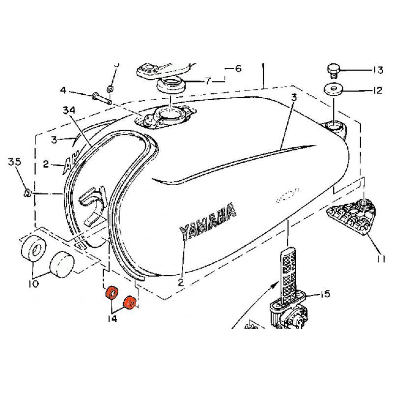 Service Moto Pieces|Reservoir - Silent-bloc - (x1) - 2J2-24181-00|1994 - SR500|4,80 €