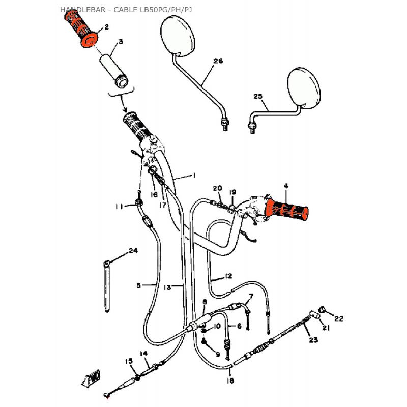 Poignee - Caoutchouc - Yamaha - 