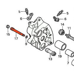 Service Moto Pieces|Frein - Etrier - axe de fixation plaquette - INOX|Etrier Frein Avant|14,60 €