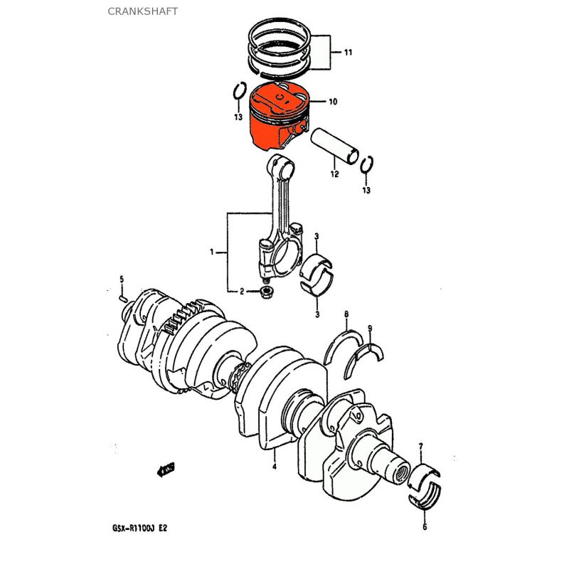 Service Moto Pieces|Moteur - Piston - (+1.00) - 12111-48B04-100|1989 - GSX-R1100|146,40 €