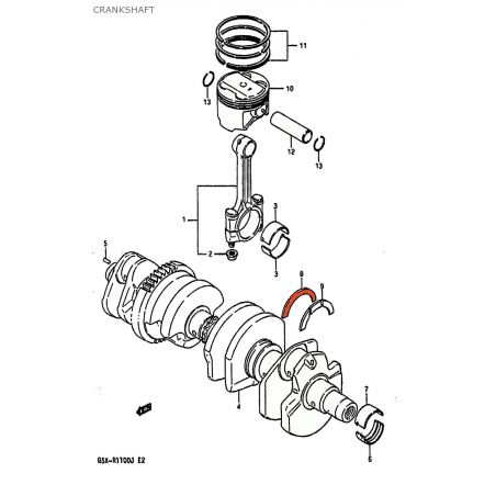 Service Moto Pieces|Moteur - 1/2 Lune de calage - Vert - 12228-48B00-0E0|1989 - GSX-R1100|9,90 €