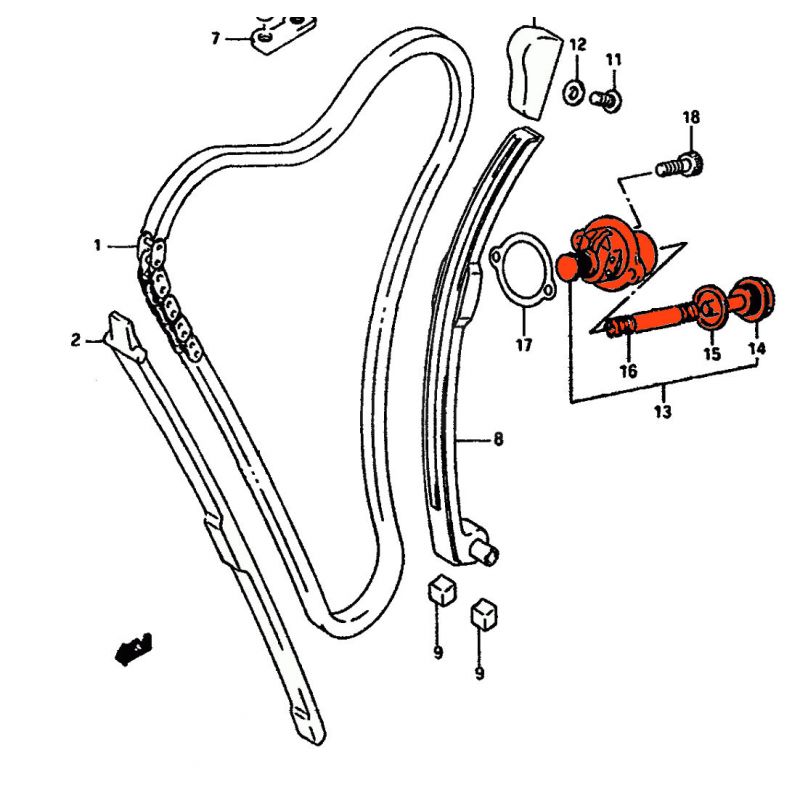 Service Moto Pieces|Distribution - Poussoir automatique - 12830-48B02|1989 - GSX-R1100|840,00 €