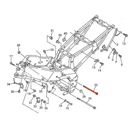 Service Moto Pieces|Moteur - Axe de fixation arriere - 901-10101-69|1993 - YZF750 - (4HN..)|14,50 €