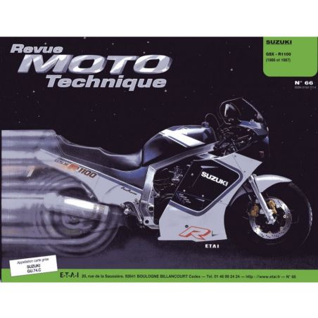 Service Moto Pieces|RTM - N° 66 - GSX-R 1100 - Revue Technique moto|Version Papier|39,00 €