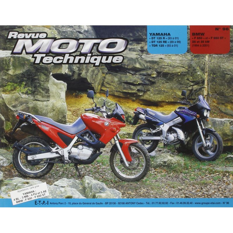 Service Moto Pieces|RTM - N° 96 - Yamaha - DT, DT, TDR 125 - Revue Technique moto|Version Papier|39,00 €