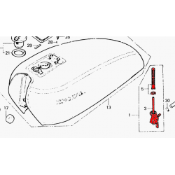 Service Moto Pieces|Reservoir - Robinet - Essence - CB125, XL125 - CM200 .... - M14 x1.00 - a droite - Origine|04 - robinet|52,00 €