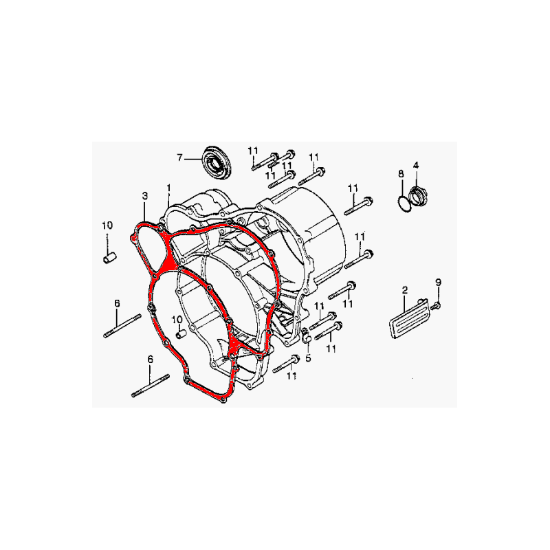 Service Moto Pieces|Joint - Carter Arriere  - GL1200 - 1986-1988 - Goldwing|Moteur|12,05 €