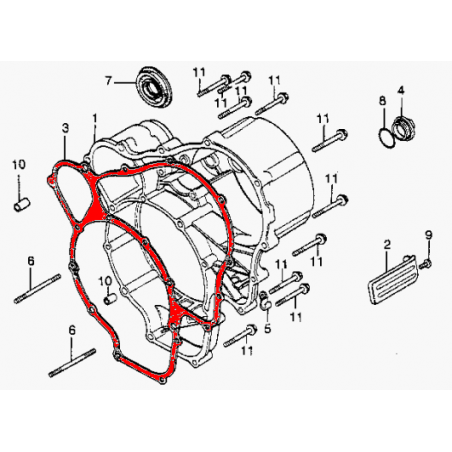 Service Moto Pieces|Joint - Carter Arriere  - GL1200 - 1986-1988 - Goldwing|Moteur|12,05 €