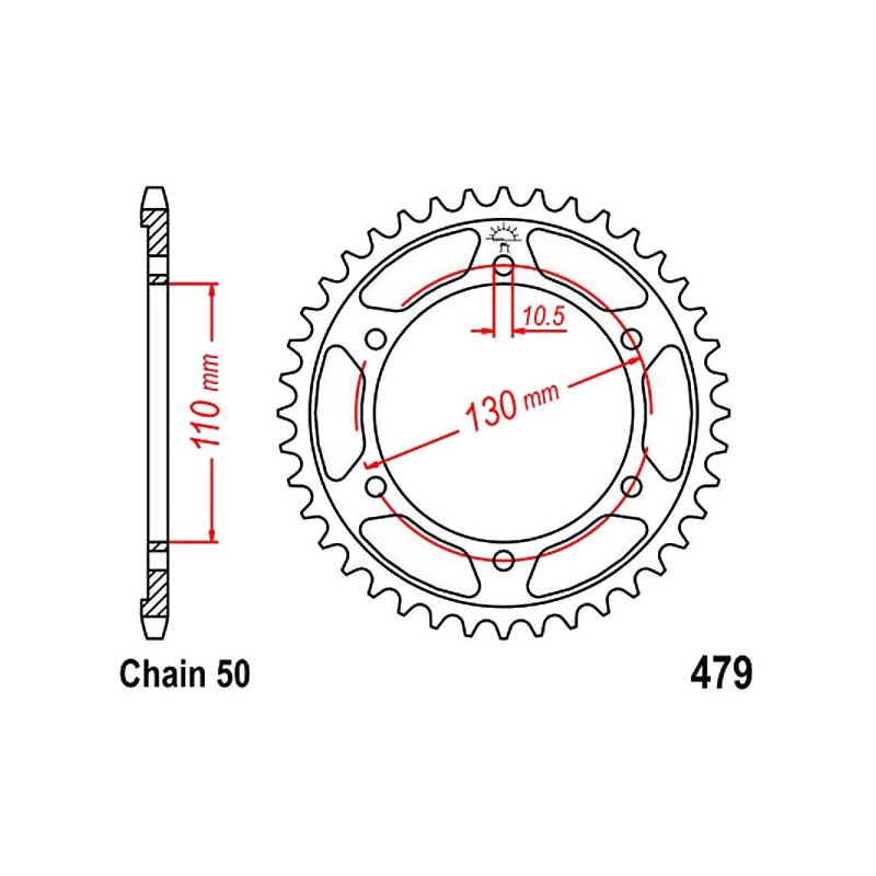 Service Moto Pieces|Transmission - Couronne - JTR 479 - 47 Dents -|Chaine 520|29,90 €