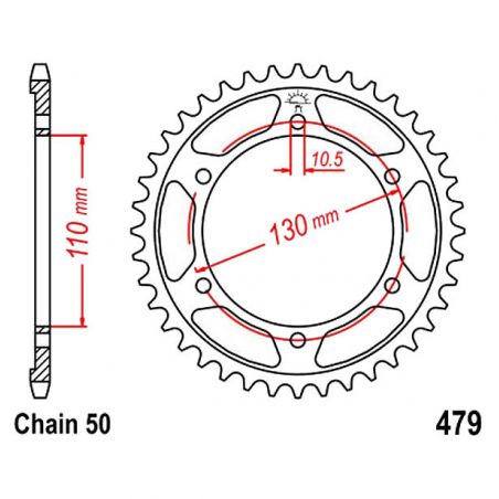 Service Moto Pieces|Transmission - Couronne - JTR 479 - 47 Dents -|Chaine 520|29,90 €