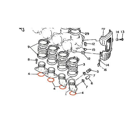 Service Moto Pieces|Pipe admission - Joint Torique - ø 40.00 x2.00 mm - 93210-40659 - FZ, FZR, FZX 750, ..., FJ1200, XJR 1200, 1300|Joint Torique|11,40 €