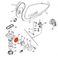 Robinet - joint de robinet - 214-24523-00 - XT500 - DT400 - DT125