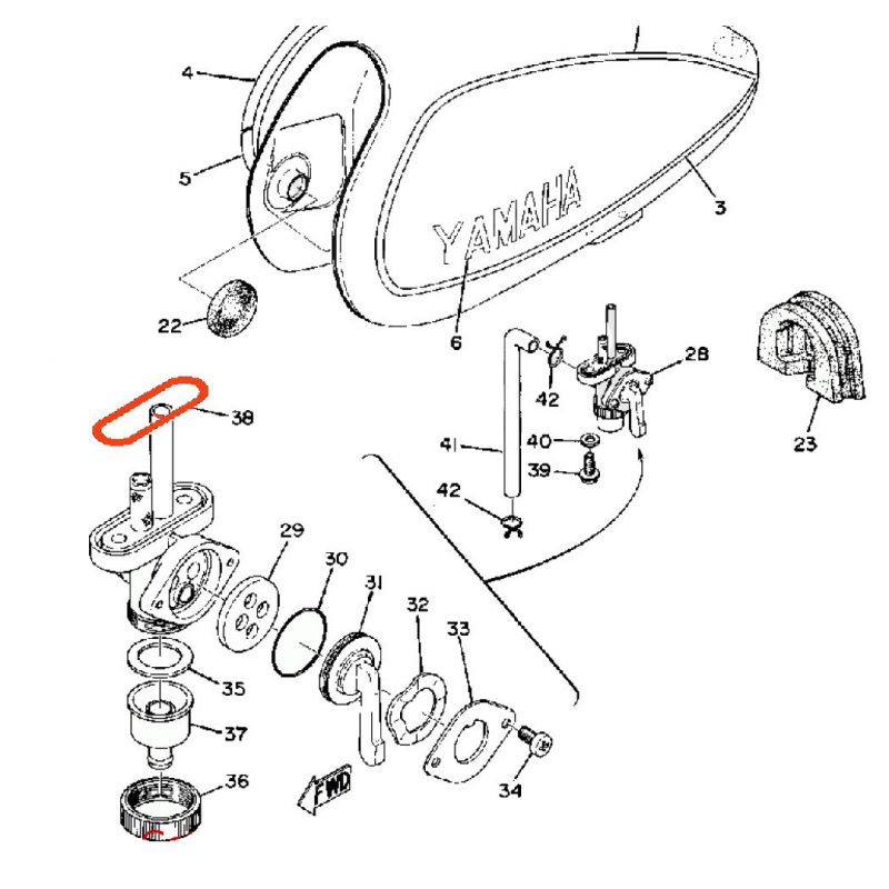 Service Moto Pieces|Robinet - Joint de reservoir - 214-24512-00|Reservoir - robinet|11,50 €