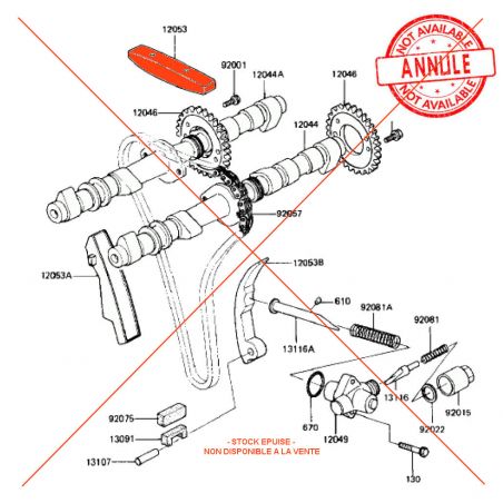 Service Moto Pieces|Distribution - Tendeur de chaine Sup.- Z1000 ....|1983 - Z1100 ST|0,00 €