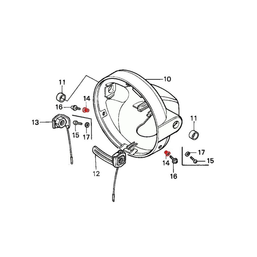 Optique - Rondelle epaulée - Fixation optique de phare 61304-292-000