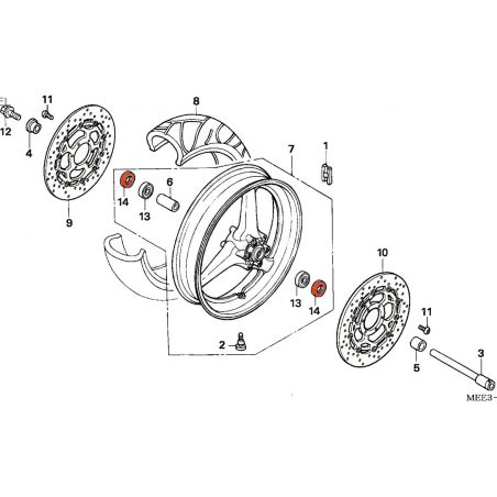 Service Moto Pieces|Roue - Avant - Joint spi - 28x47x7 mm - 91202-246-005|Roue - Avant|5,10 €